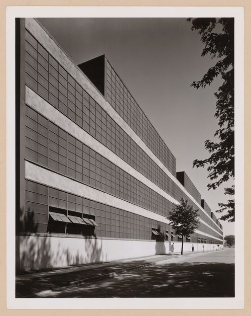 View of the principal [?] façade of the Machine Shop, American Locomotive Company Assembly Plant, Auburn, New York
