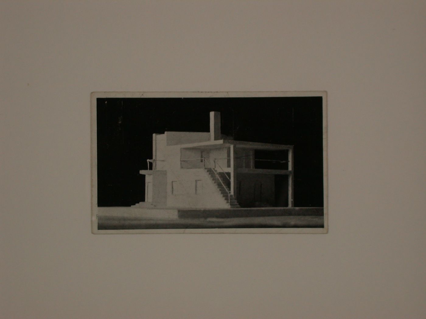 Photograph of the model of an unidentified building