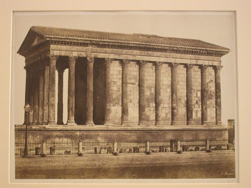 Exterior view of north flank and west porch of Maison Carrée, Nîmes, France