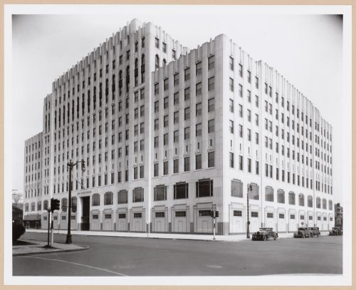 View of principal and lateral façades of the New Center Building (now the Albert Kahn Building), Detroit, Michigan, United States
