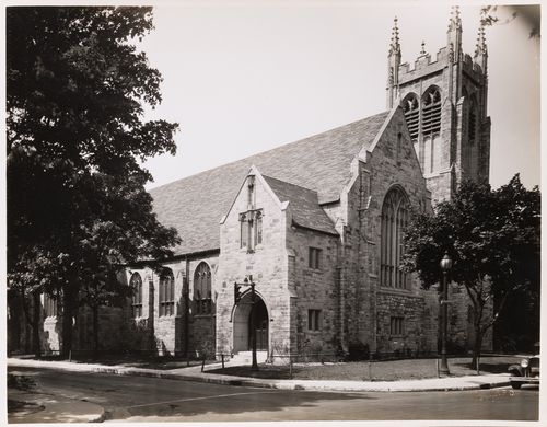 View of the principal and lateral façades of Lansdowne Church, Montréal [?], Québec