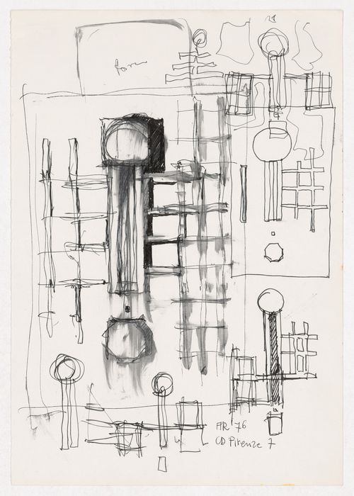 Sketch plans [?] for Centro Direzionale, Florence