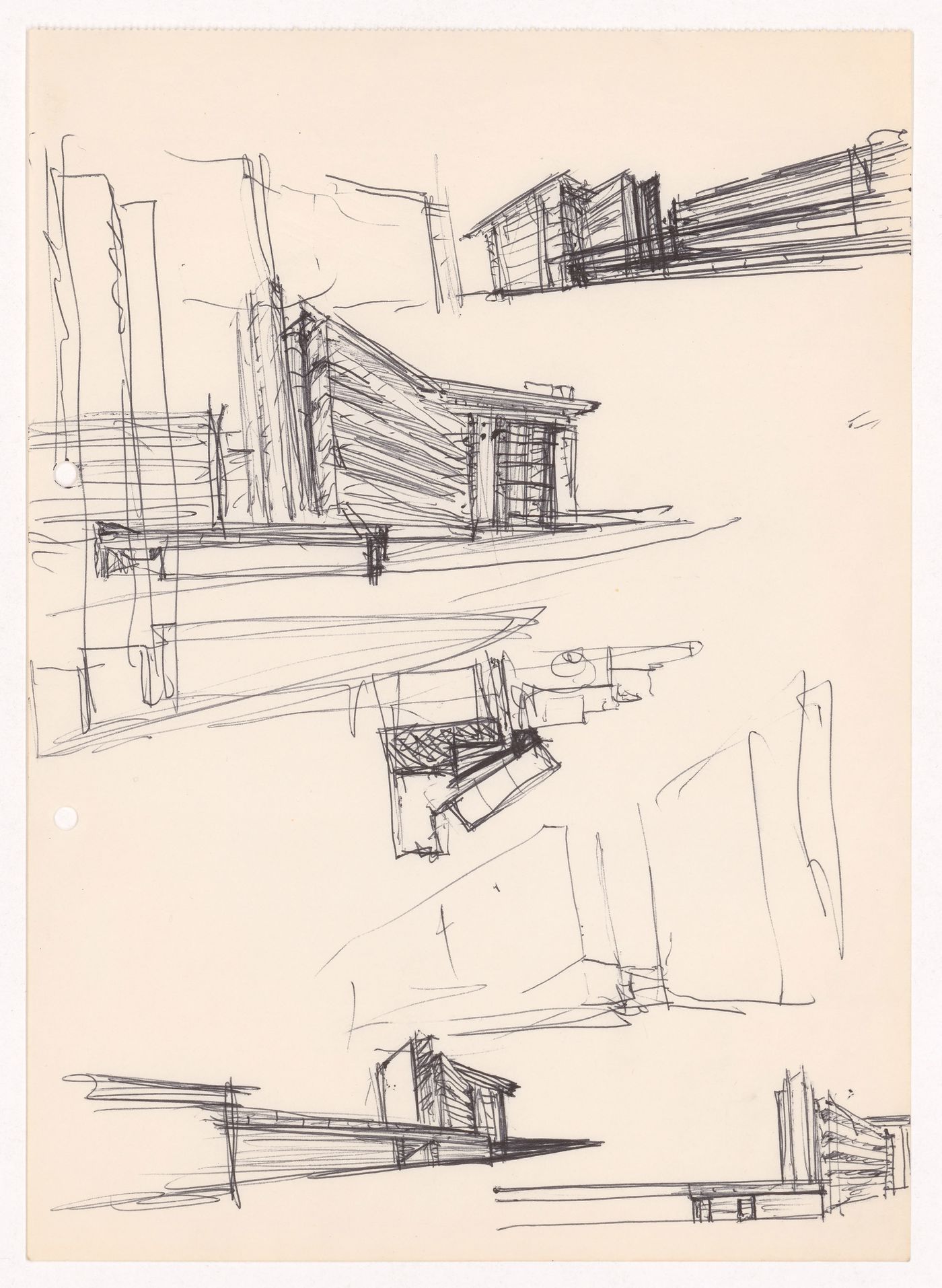 Sketch perspectives for Habitações Colectivas da Sacor, Matosinhos, Portugal