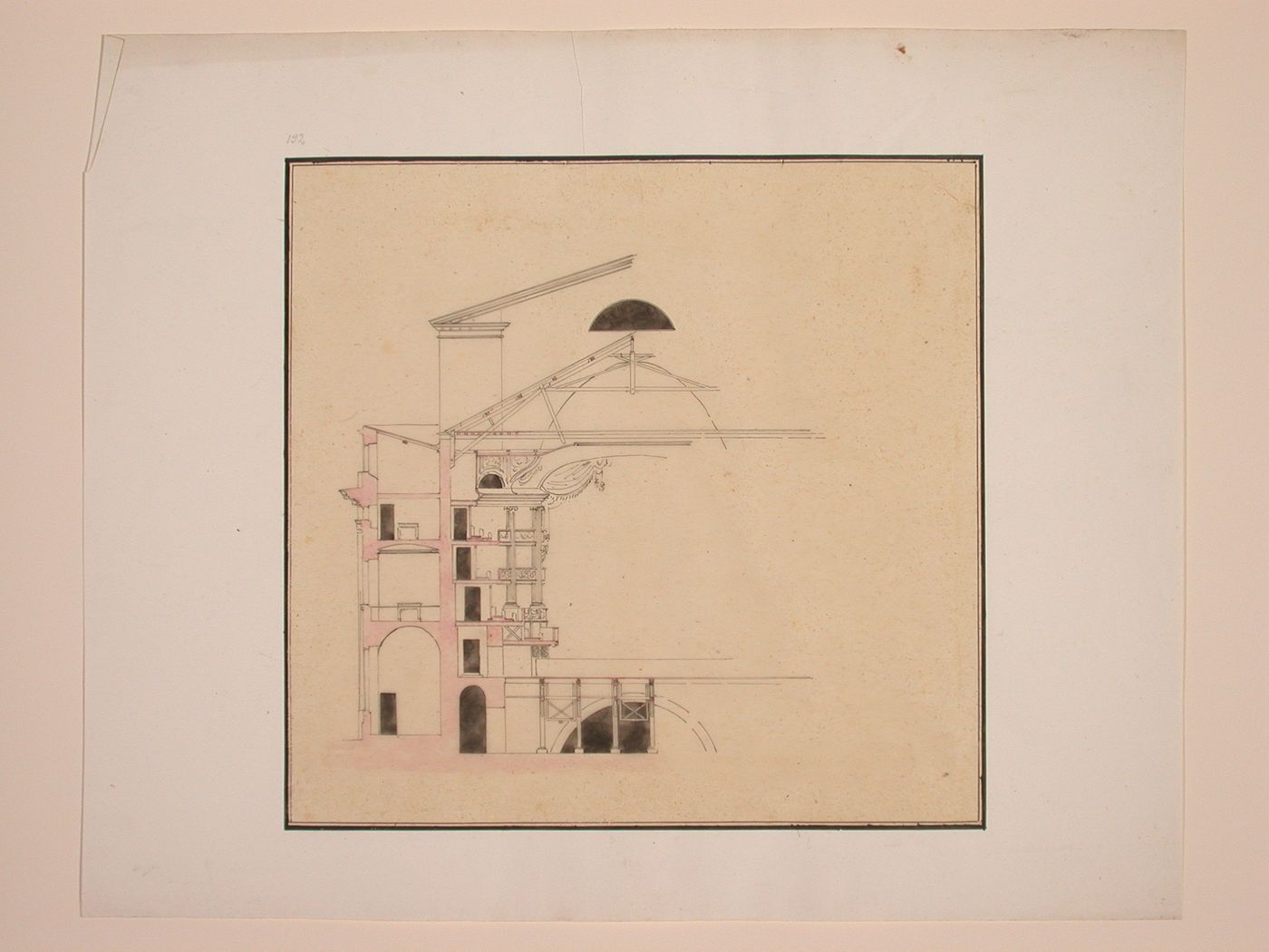 Cross section, through the stage, of the Grand Theatre de Marseille