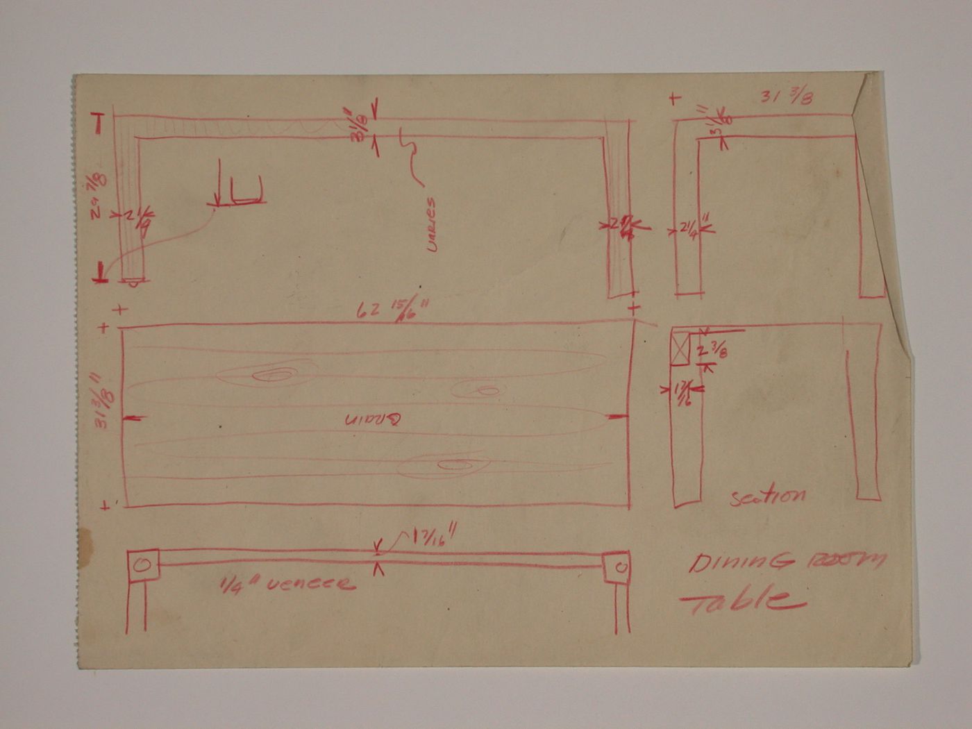 Various documents and drawings including furniture design and office renovation: File G 708