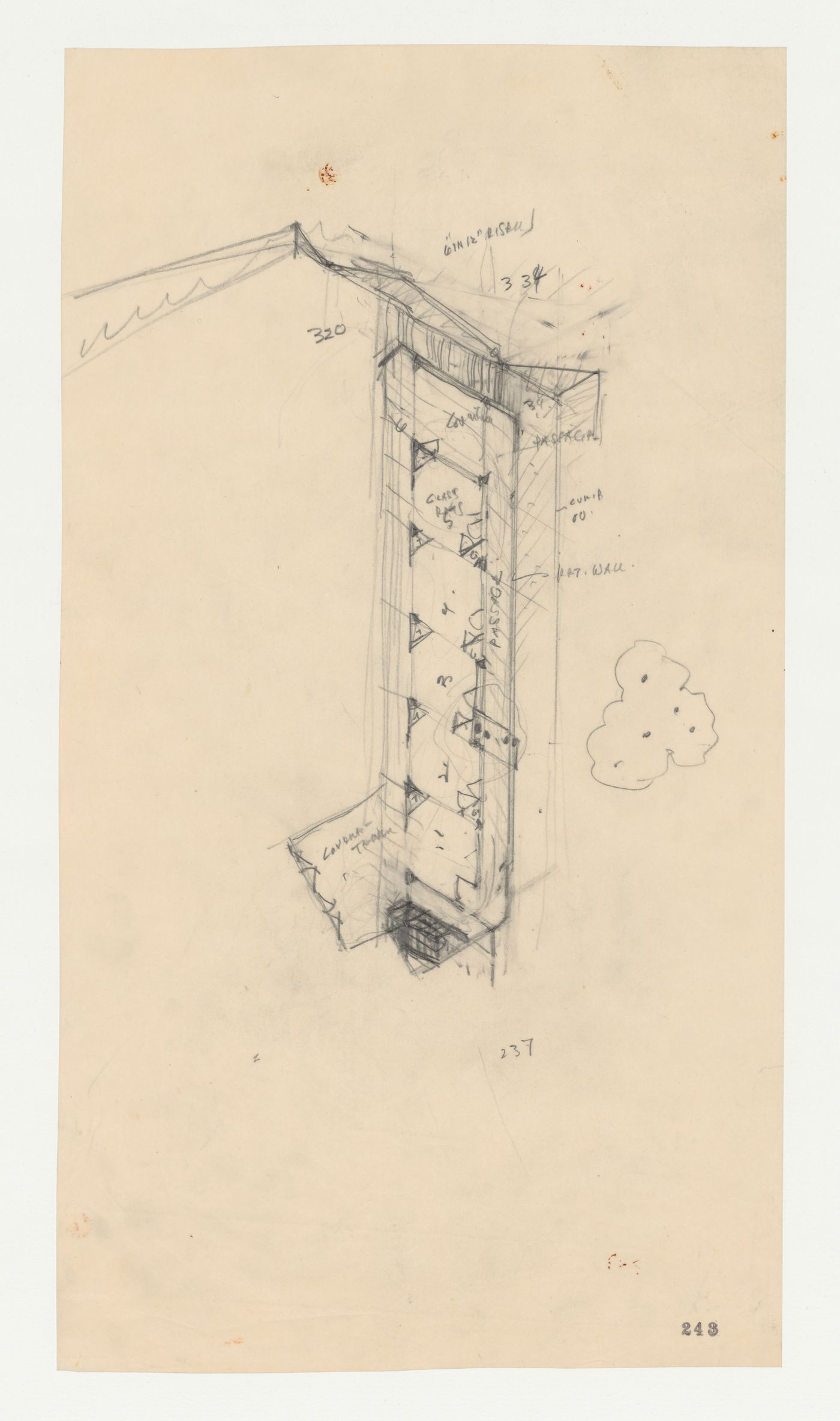 Swedenborg Memorial Chapel, El Cerrito, California [?]: Plan, possibly for the lower building