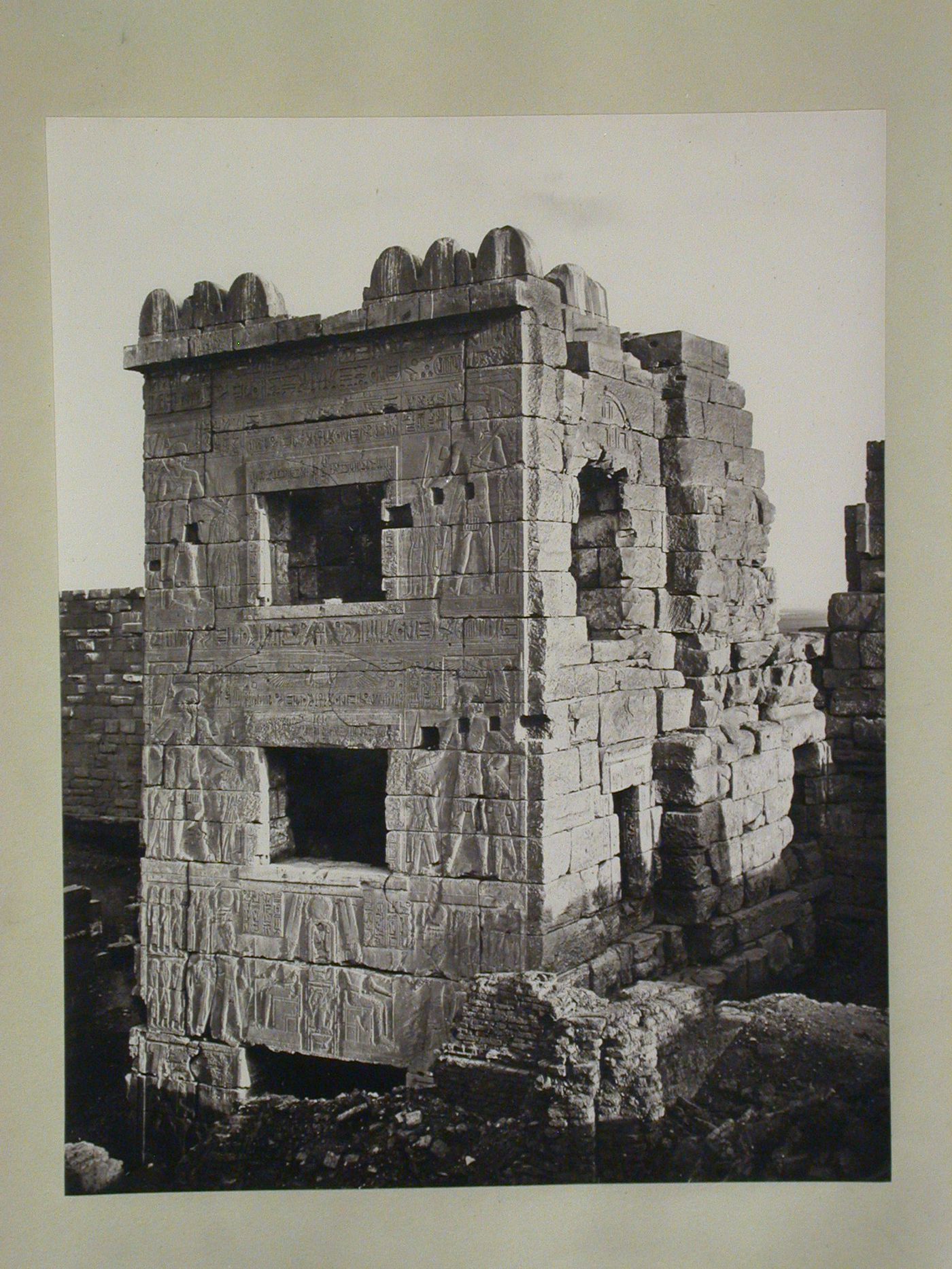 Rear view of fortified gateway, Medinet Habu, Thebes, Egypt