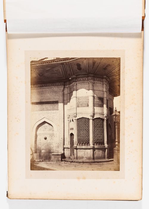 Partial view of the Azapkapi Saliha Sultan Fountain (also known as the Galata Fountain), Constantinople (now Istanbul),  Ottoman Empire (now in Turkey)