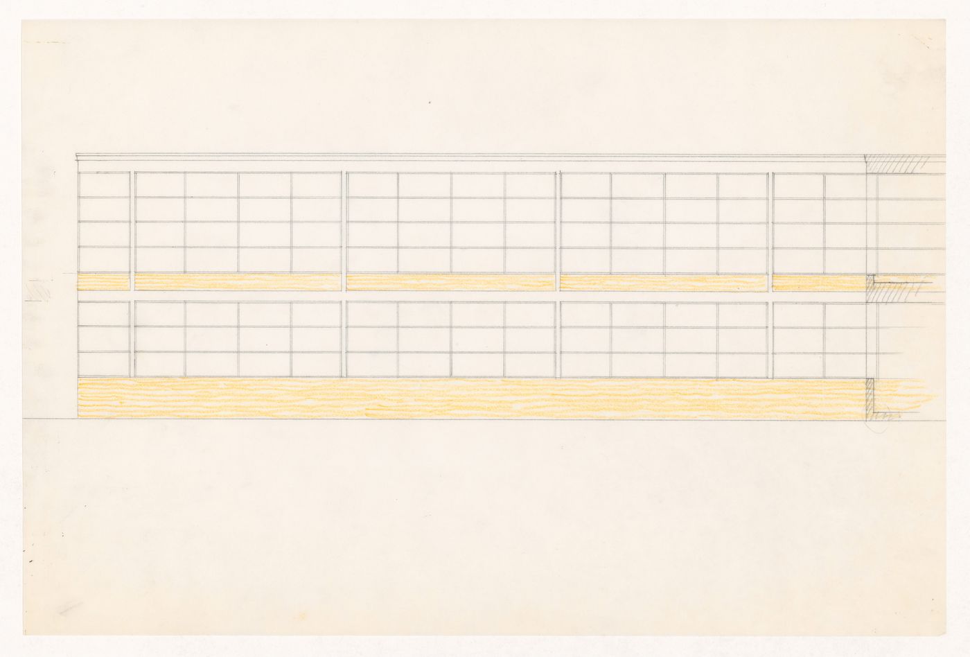 Partial elevation for the Metallurgy Building, Illinois Institute of Technology, Chicago