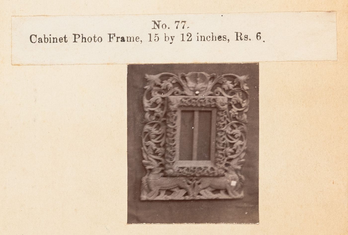 View of a frame, F. Beato Limited, C Road, Mandalay, Burma (now Myanmar)