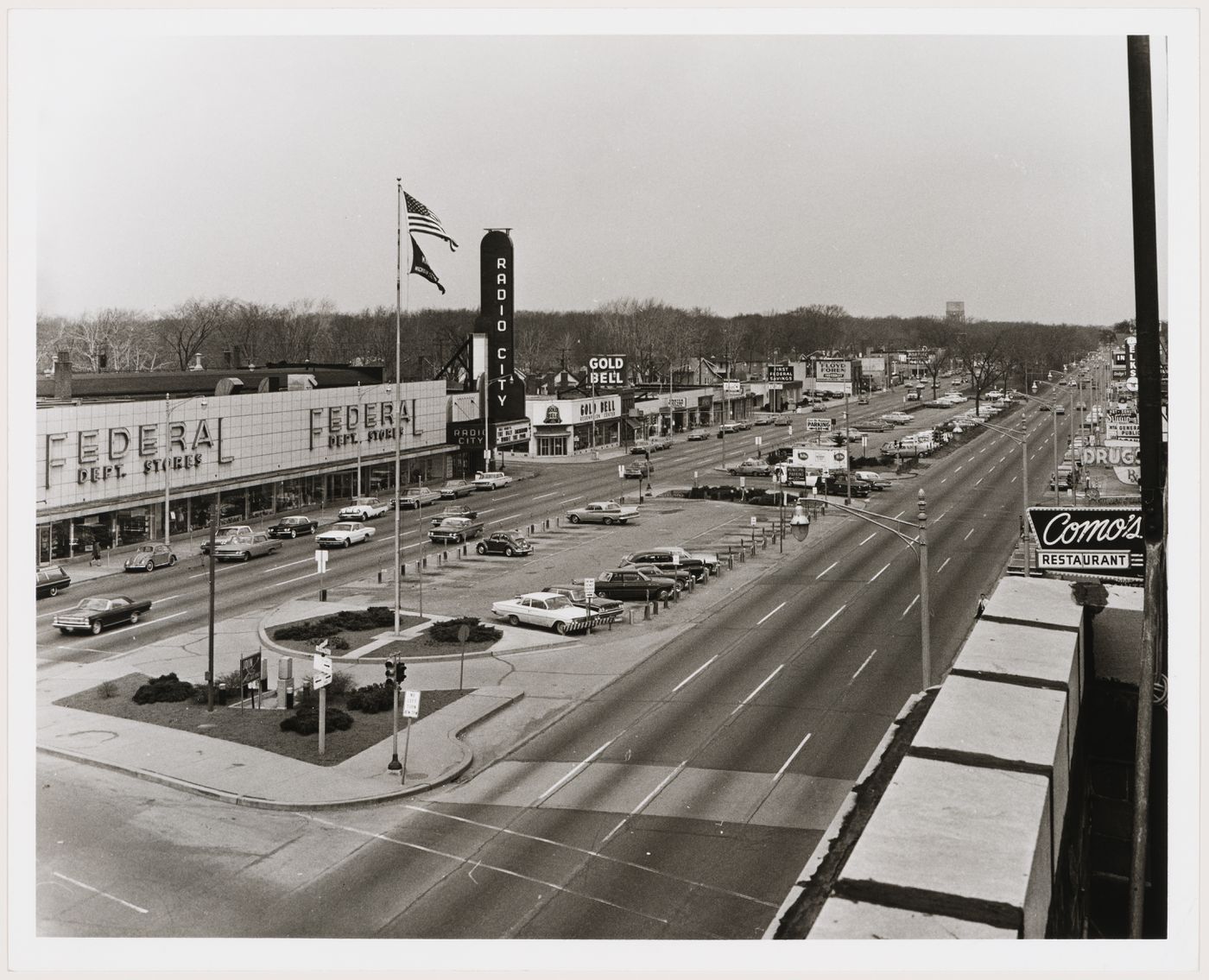 Aerial view of Woodward Avenue, Ferndale, Michigan--from the project file "Detroit Think Grid"