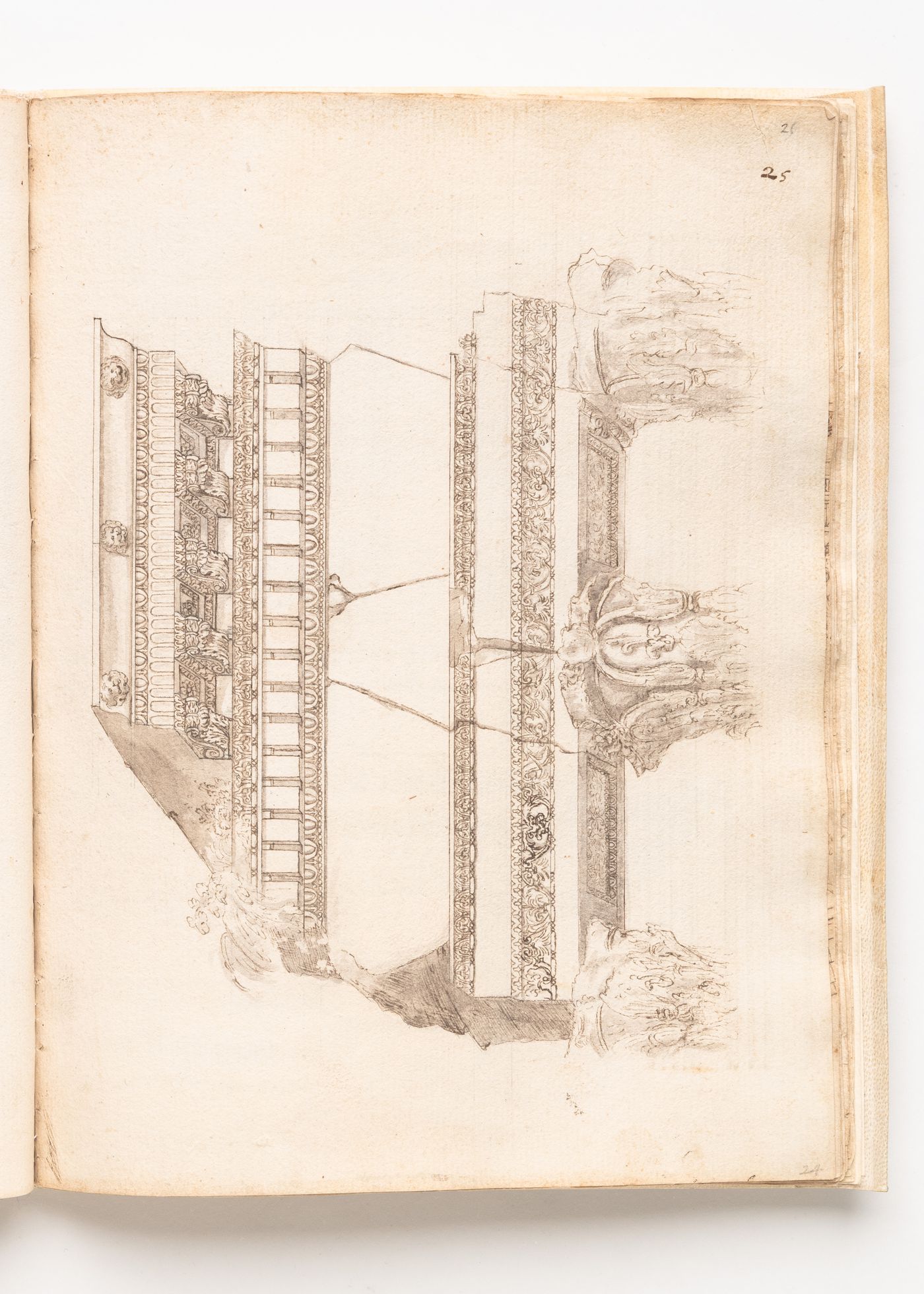 Capitals and entablature from the Temple of Castor and Pollux on the Forum Romanum, Rome; verso: Corinthian capitals and entablature