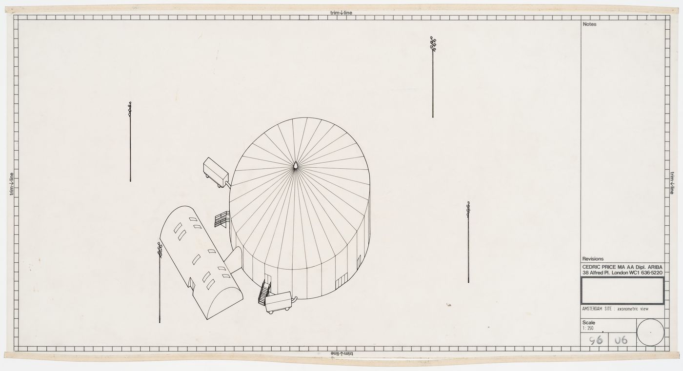 Axonometric view for Hair Tent,  Amsterdam site