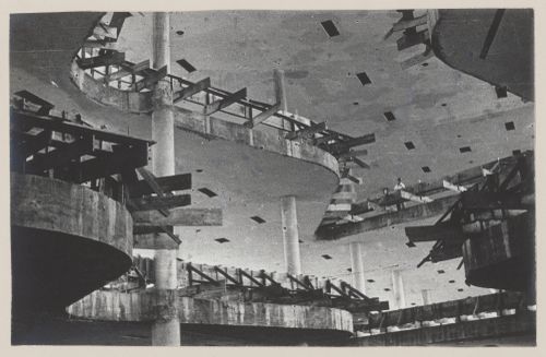 View of Palace of Industry under construction, São Paulo, Brazil
