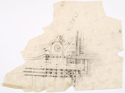 Lehigh Airports Competition Entry: Detail for airport plan showing airplane and automobile circulation patterns
