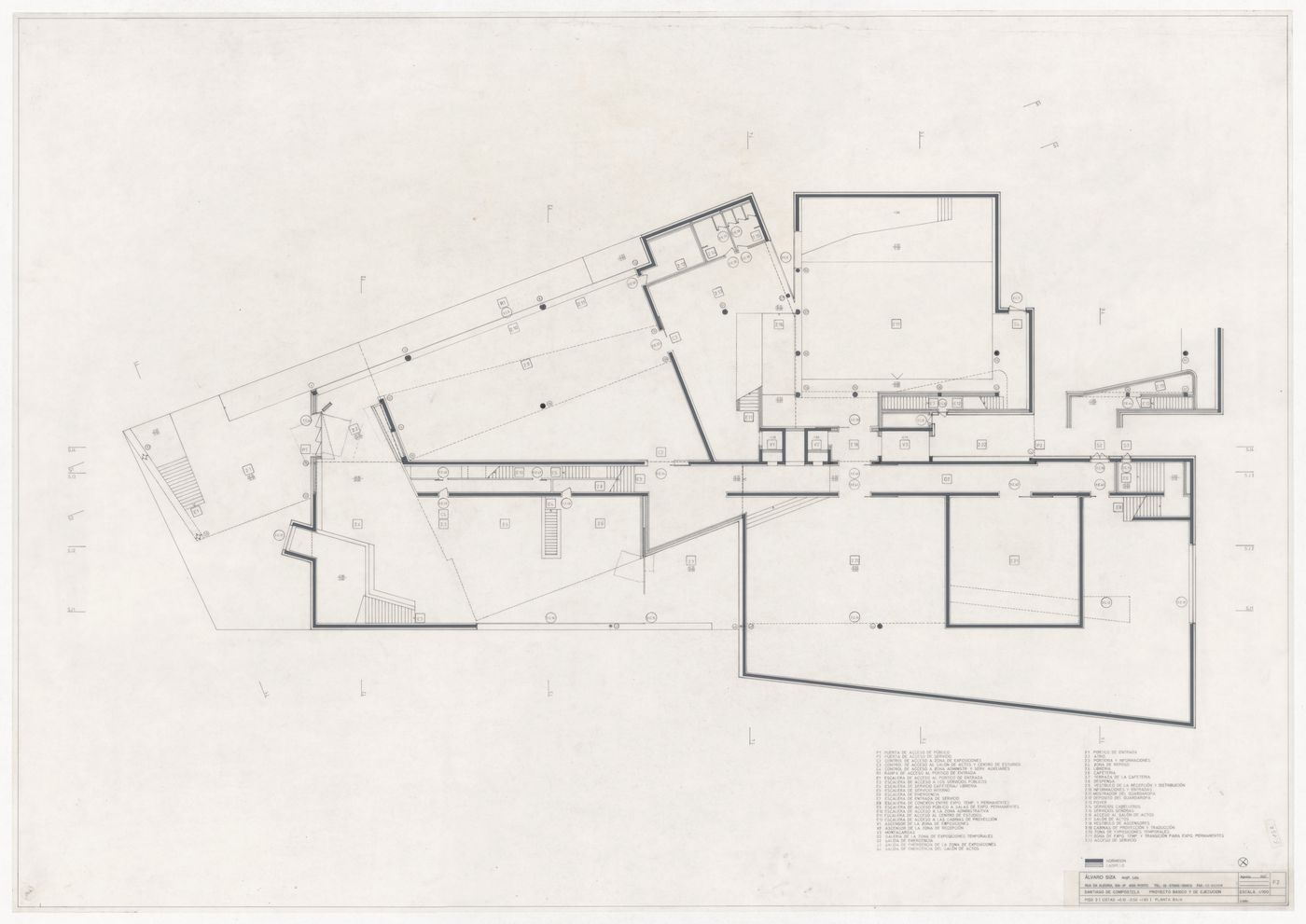 Ground floor plan for Centro Galego de Arte Contemporânea, Santiago de Compostela, Spain