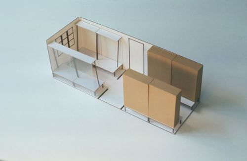 McAppy: view of a model for the interior of a portable enclosure ("Terrapin") for changing