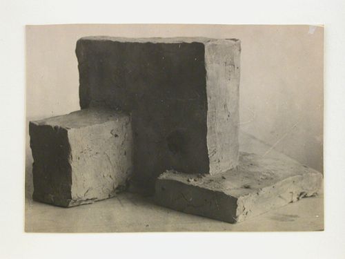 Photograph of a student model on the topic "Combination of Simple Geometric Forms" for the "Volume" course at the Vasi (Higher Institute for Architecture and Construction), Moscow