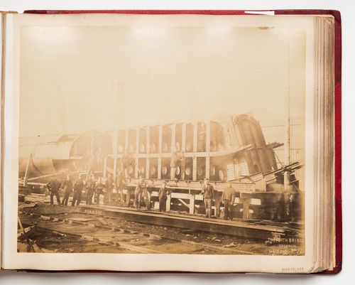 View of the Forth Bridge under construction, Firth of Forth, Scotland, United Kingdom