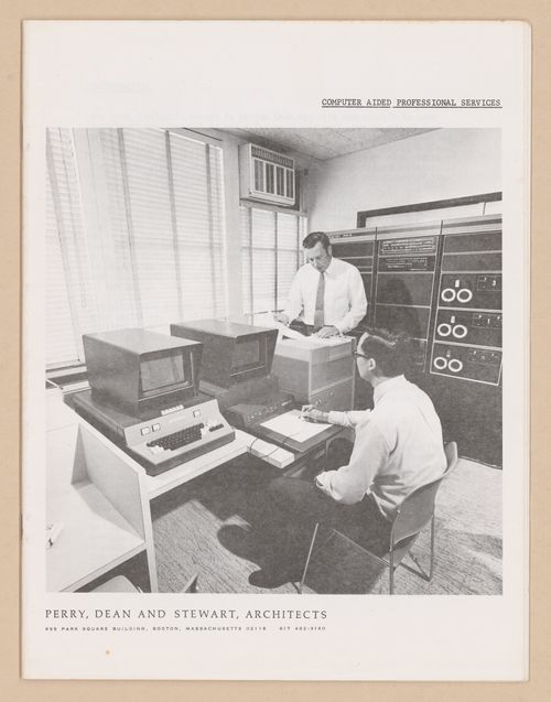 Brochure from Perry, Dean and Stewart architects for computer aided professional services