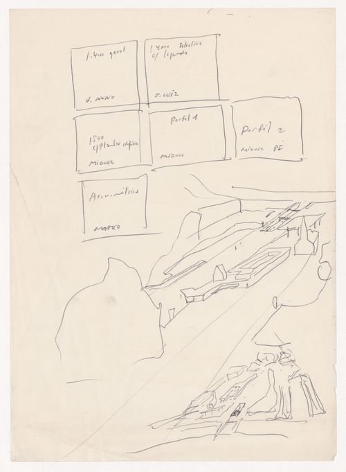 Sketch axonometric views and drawings production assignments for Kulturforum, Berlin, Germany