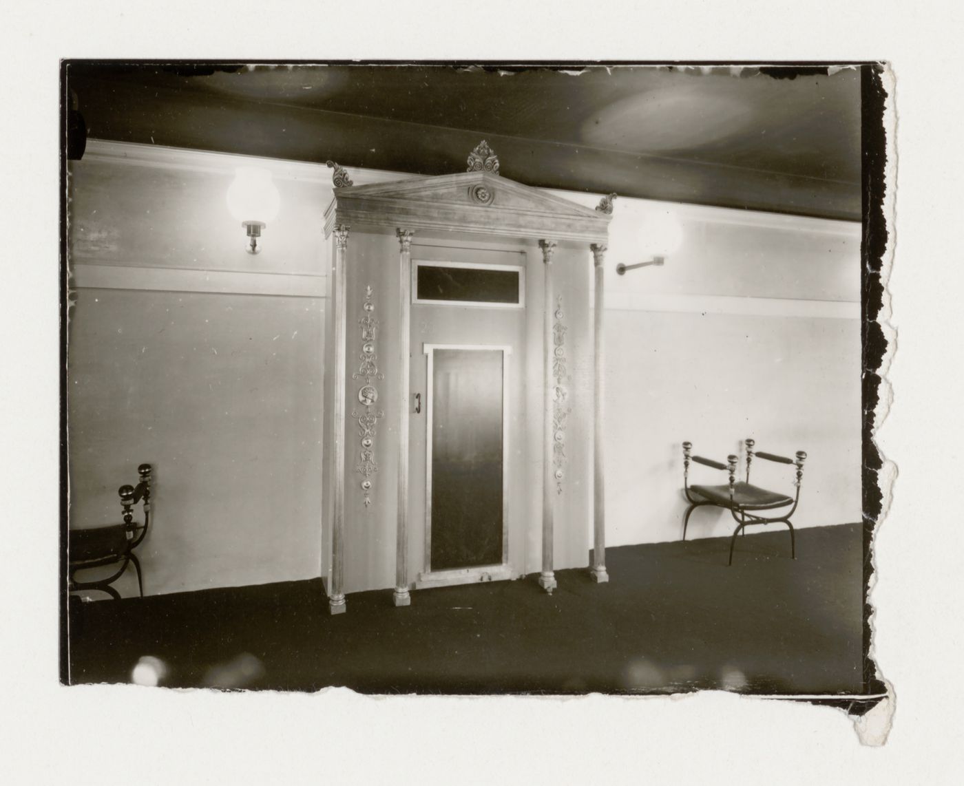 Interior view of Skandia Cinema showing the upper corridor and door to the rear balcony, Stockholm