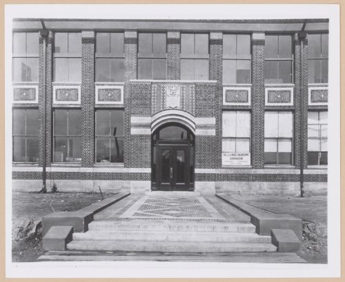 View of the main entrance to the Laboratory Building, United States Aviation School, Langley Air Force Base, Langley, Virginia