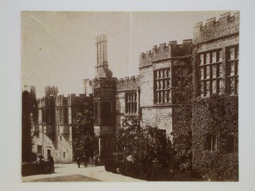 Partial view of the south façade of Haddon Hall, Derbyshire, England