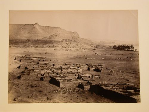 Overview of village on plain, Koroskho [?], Egypt