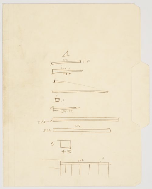 Sketches of lots on a file folder