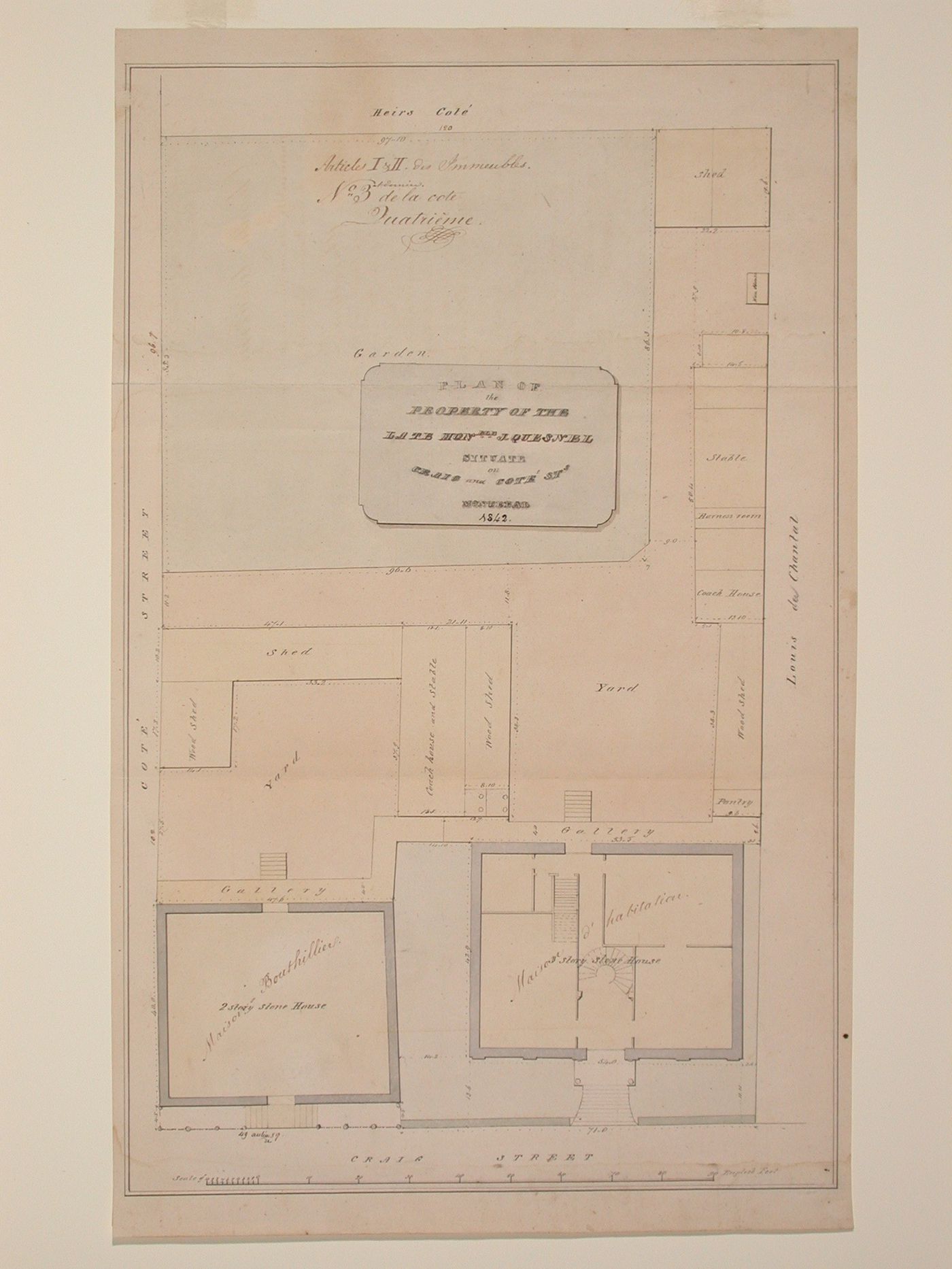Property of J. Quesnel,Craig & Cote Sts. - plan