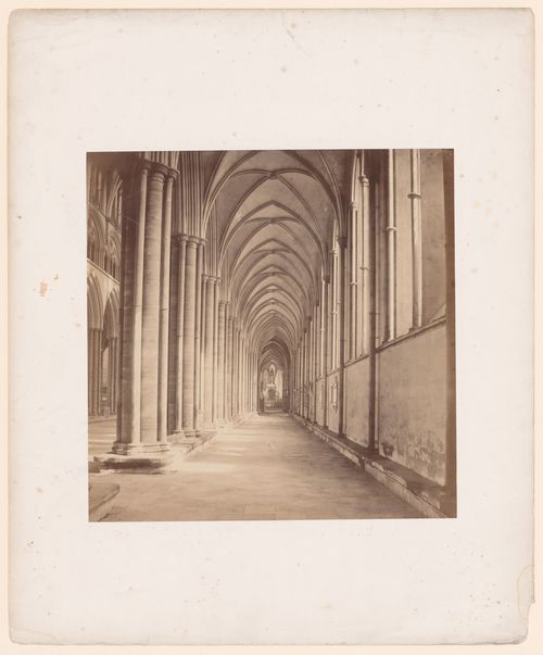 Interior view of aisle of cathedral, England ?
