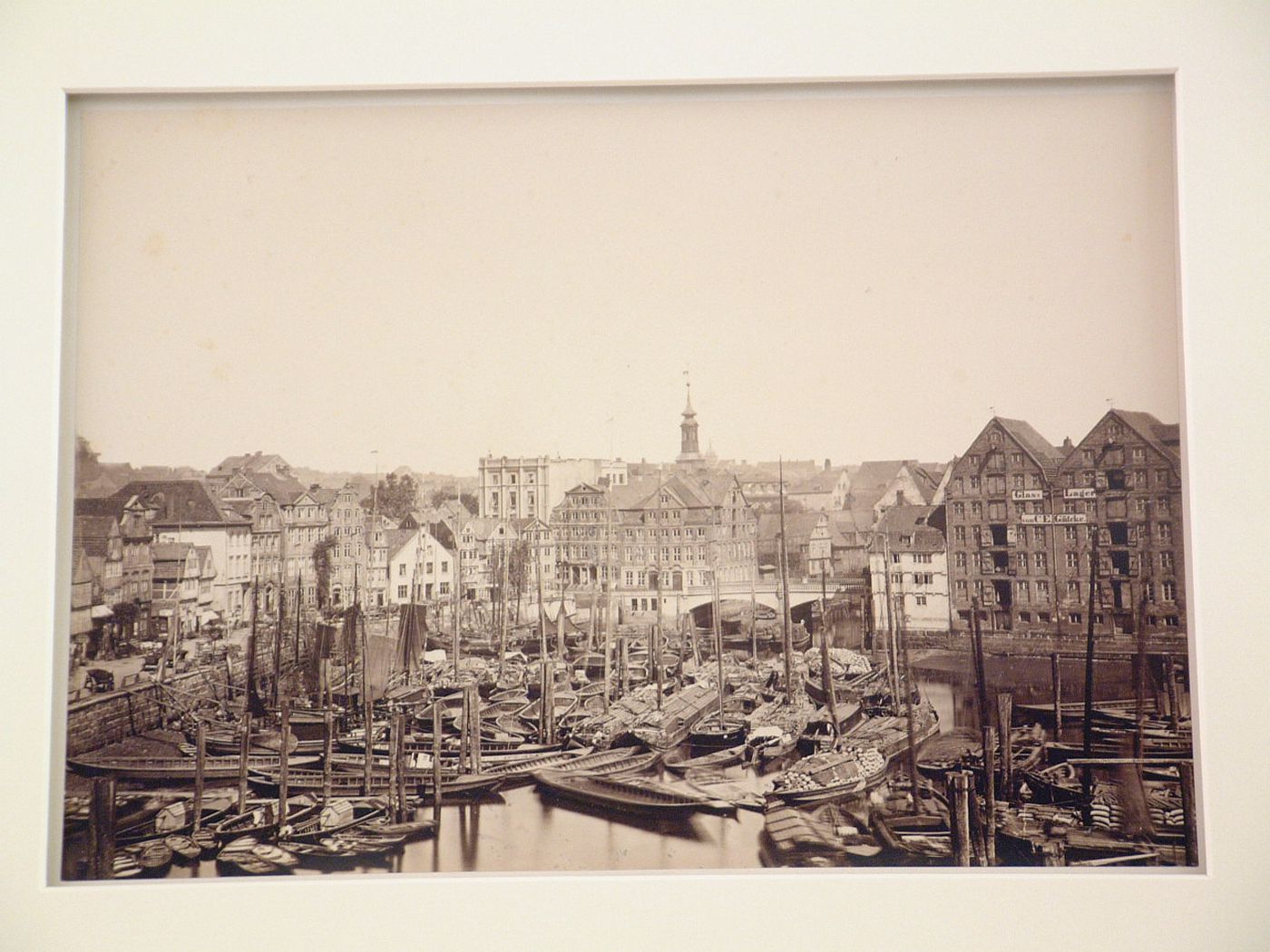 General view of quay, ships, and surrounding structures, Hamburg, Germany