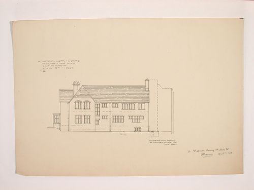 St. Peter's Home, Woking: East elevation for the new wing