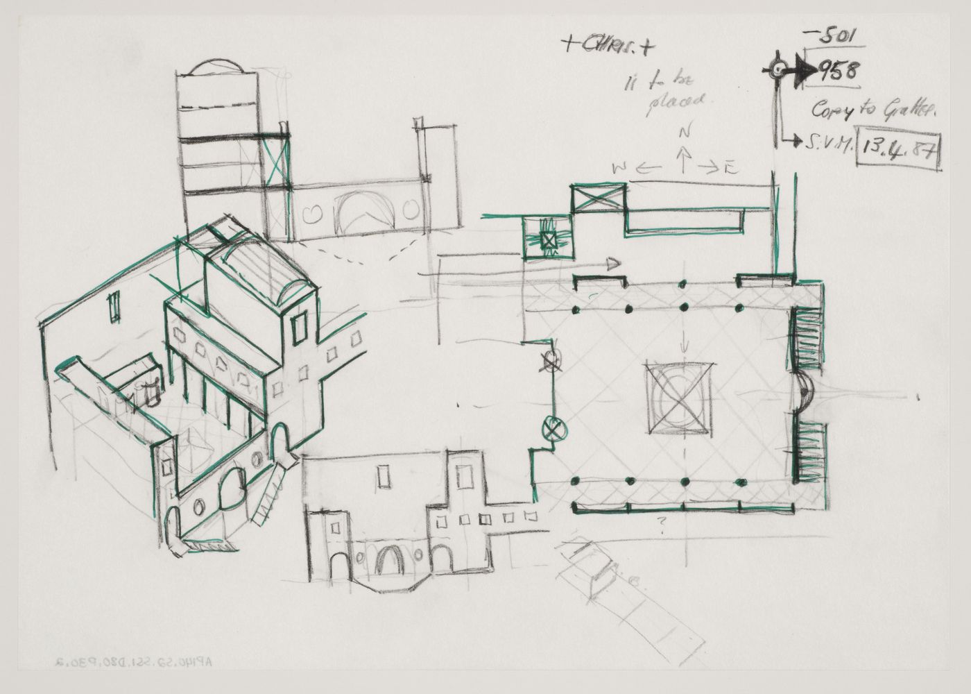 Palazzo Citterio (Pinacoteca di Brera), Milan, Italy: plan, axonometrics and sections