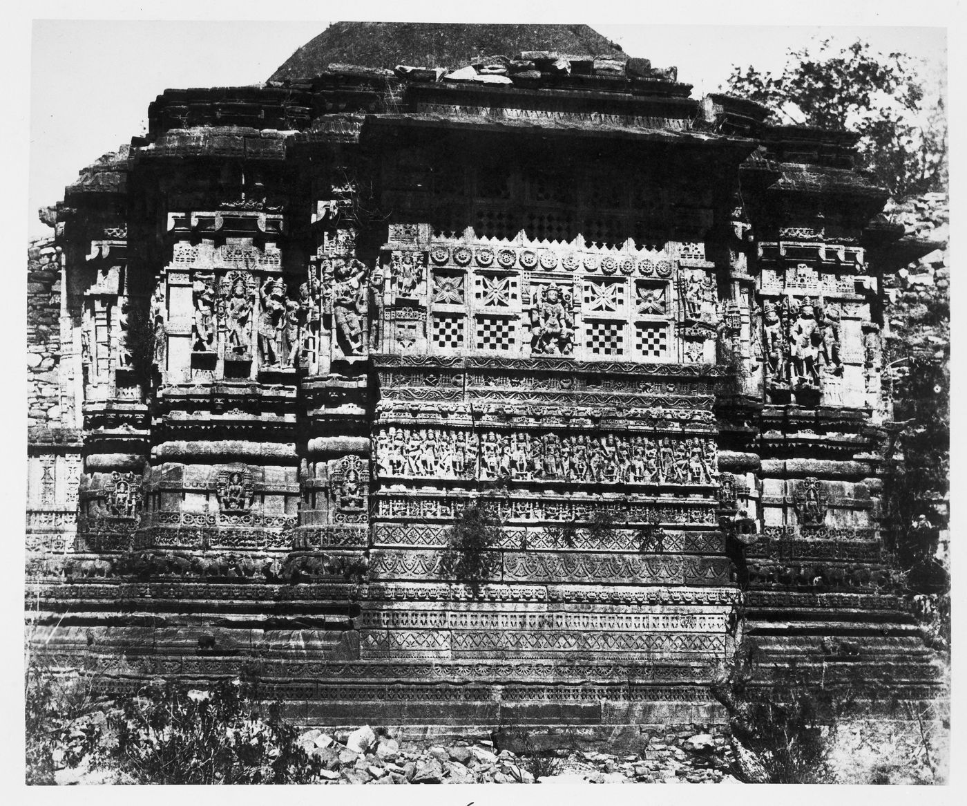 View of a temple, Chittor (now Chitor), India