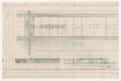 Plan, élévation et coupe pour le Centre d'achat "Nordique", Montréal, Québec