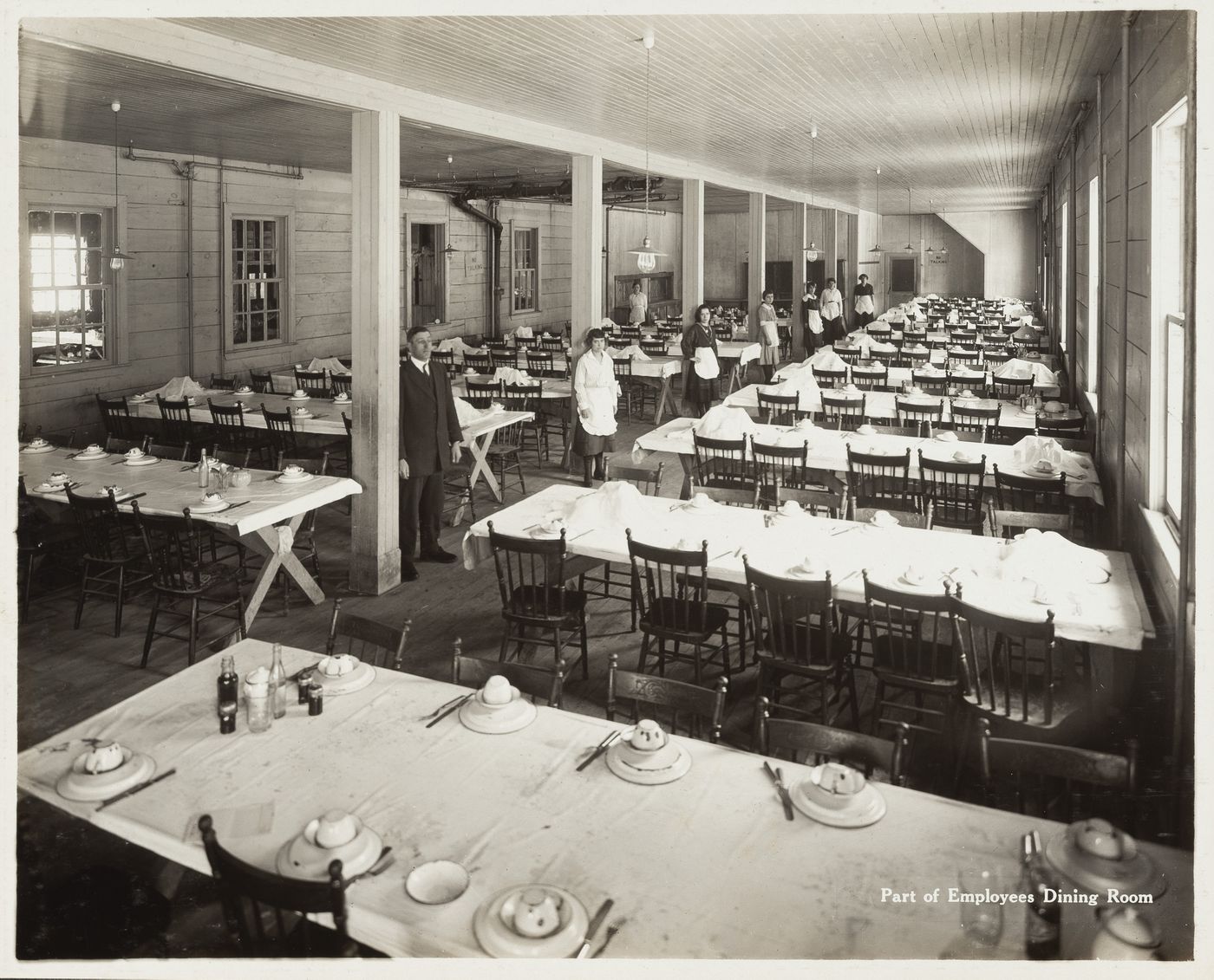 Interior view of employees dining room at the Energite Explosives Plant No. 3, the Shell Loading Plant, Renfrew, Ontario, Canada