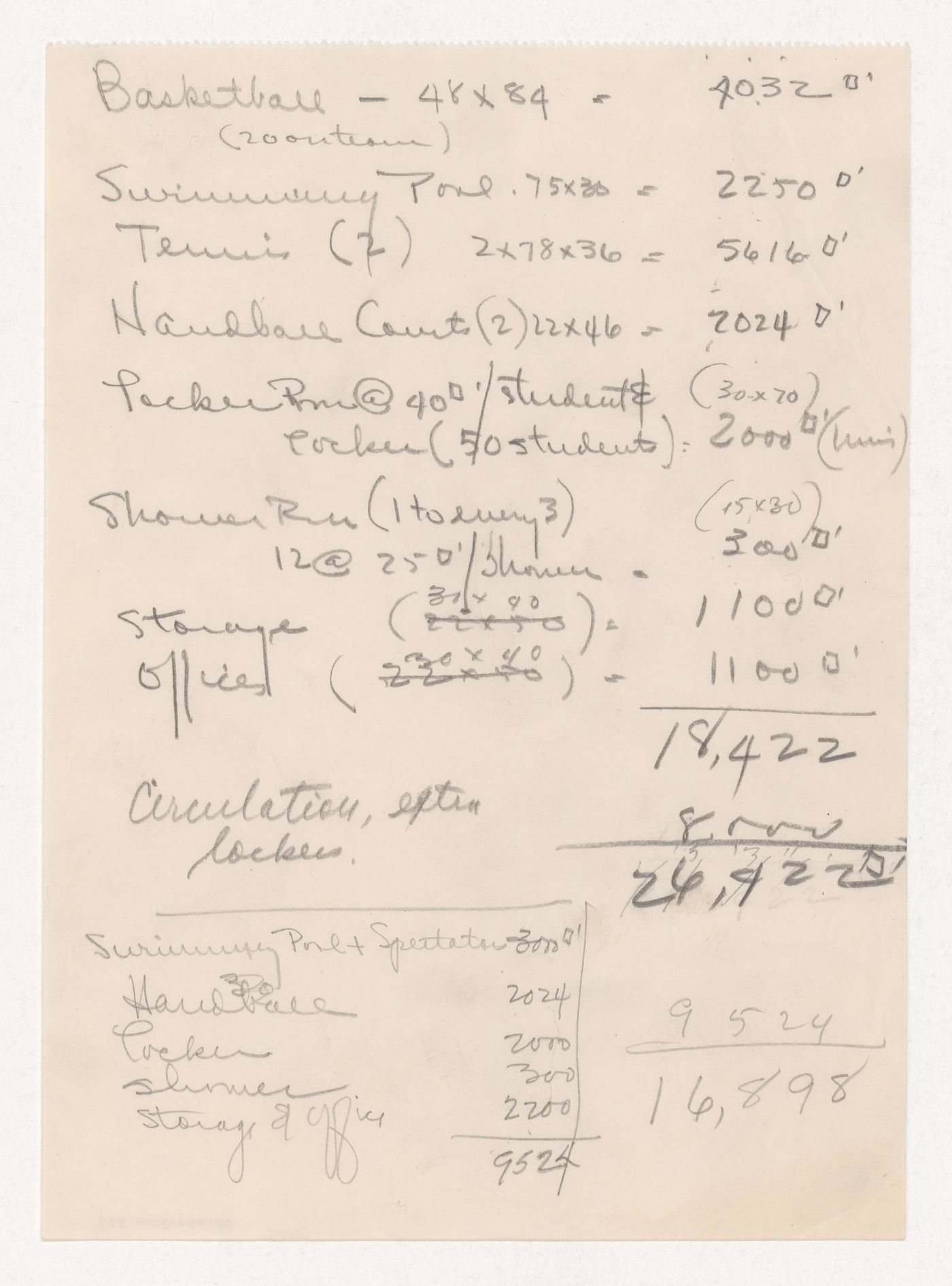 Notes for Gymnasium and Natatorium for Illinois Institute of Technology