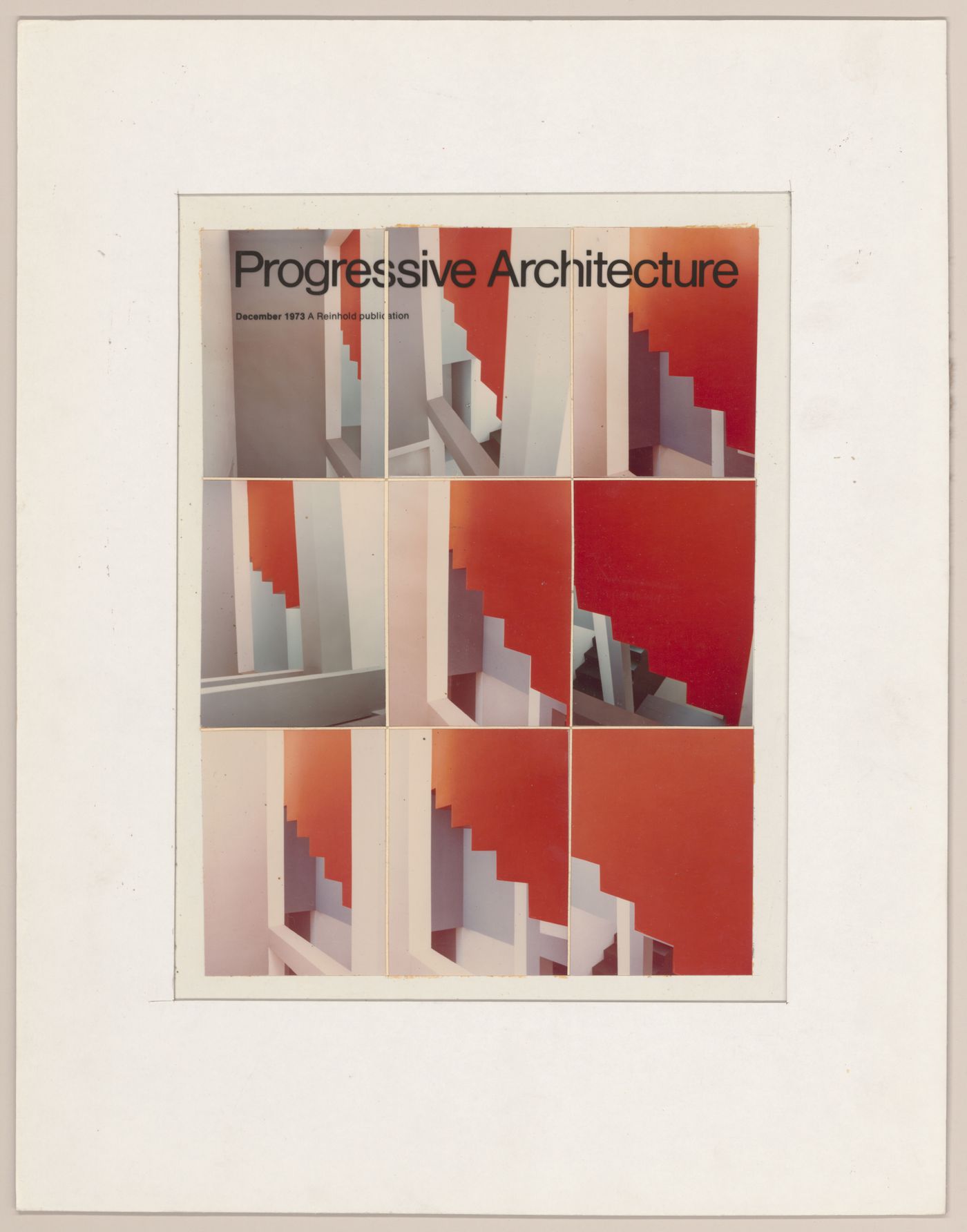 Mock-up of the cover for Progressive Architecture magazine showing interior views of House VI, Cornwall, Connecticut