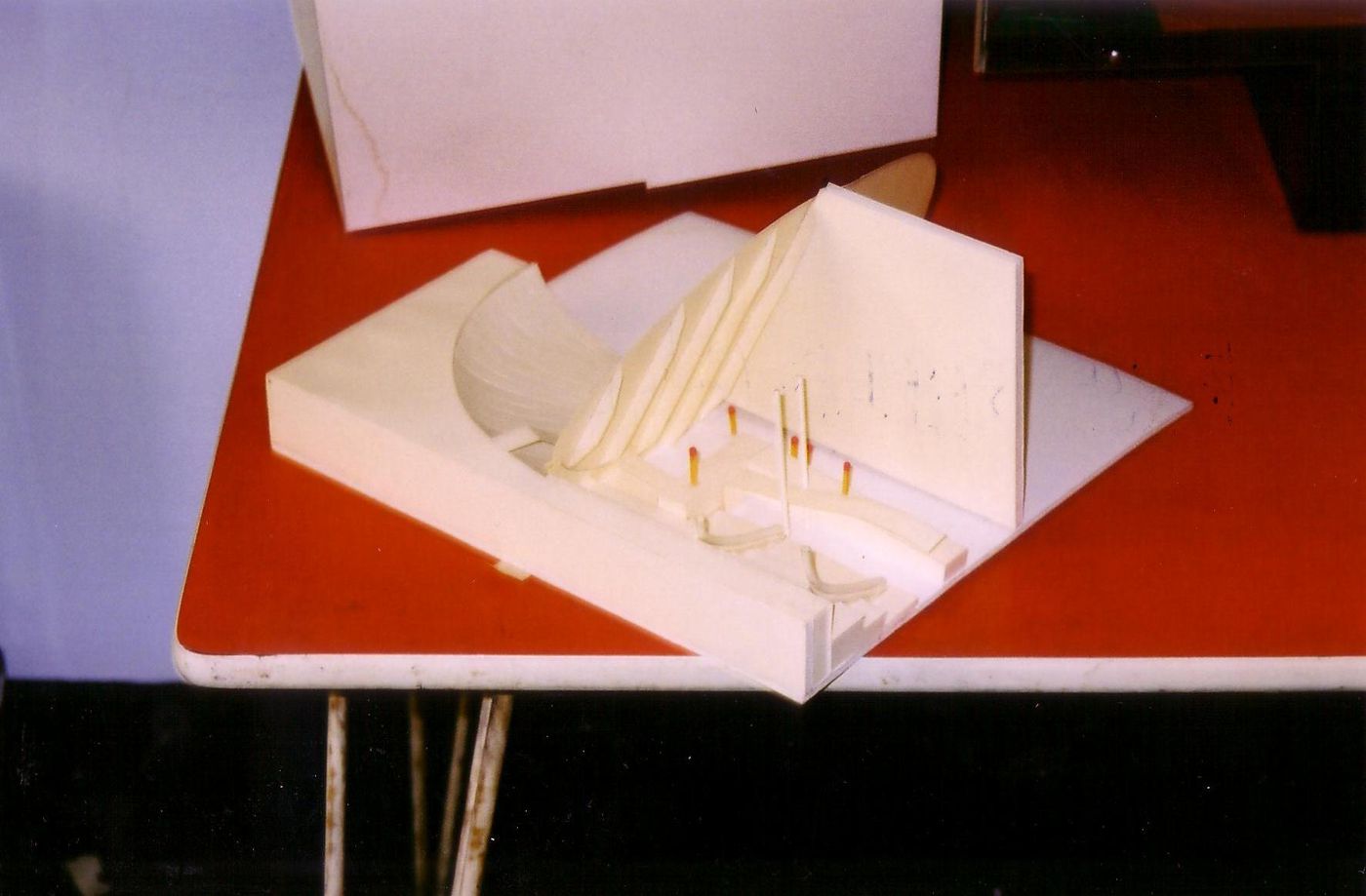 Sectional model of south end showing interior and exterior divided by south wall