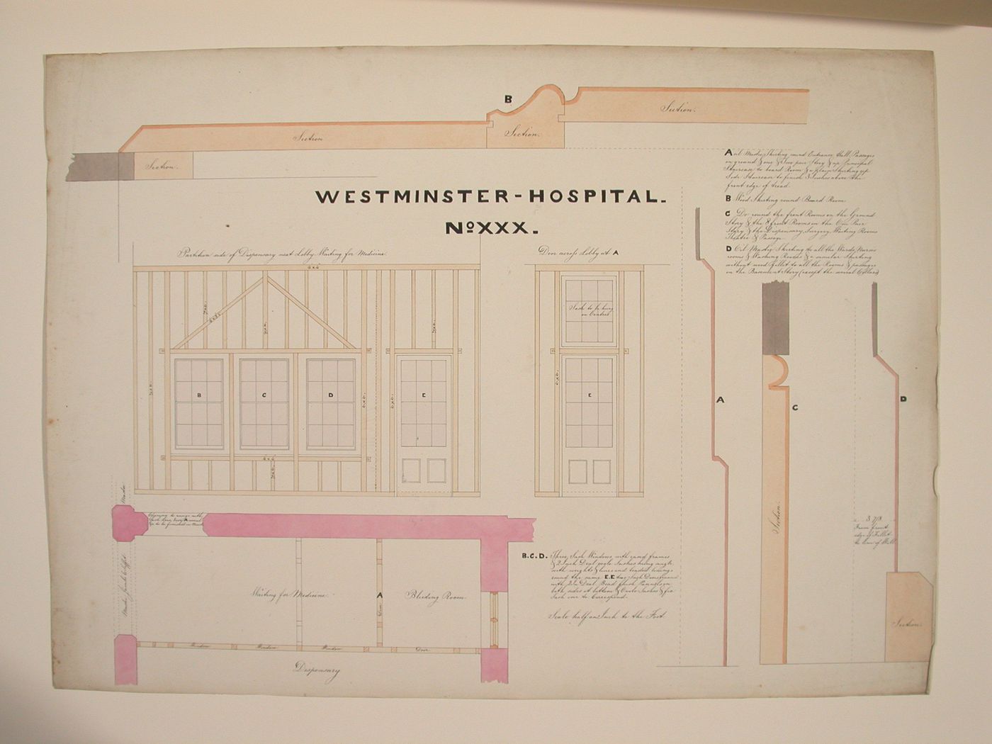 Westminster Hosp.-No.XXI Beam/ Door to Boardroom