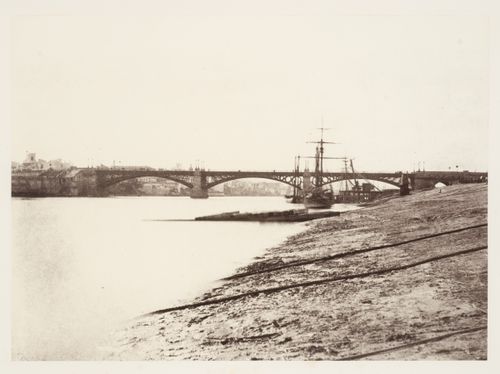 View of Triana Bridge over the Guadalquivir River, Seville, Spain