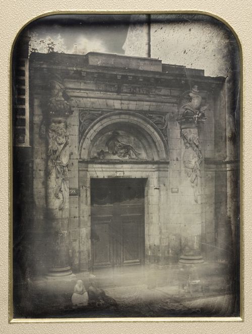 View of the entrance portal of Hôtel d'Uzès, Paris, France