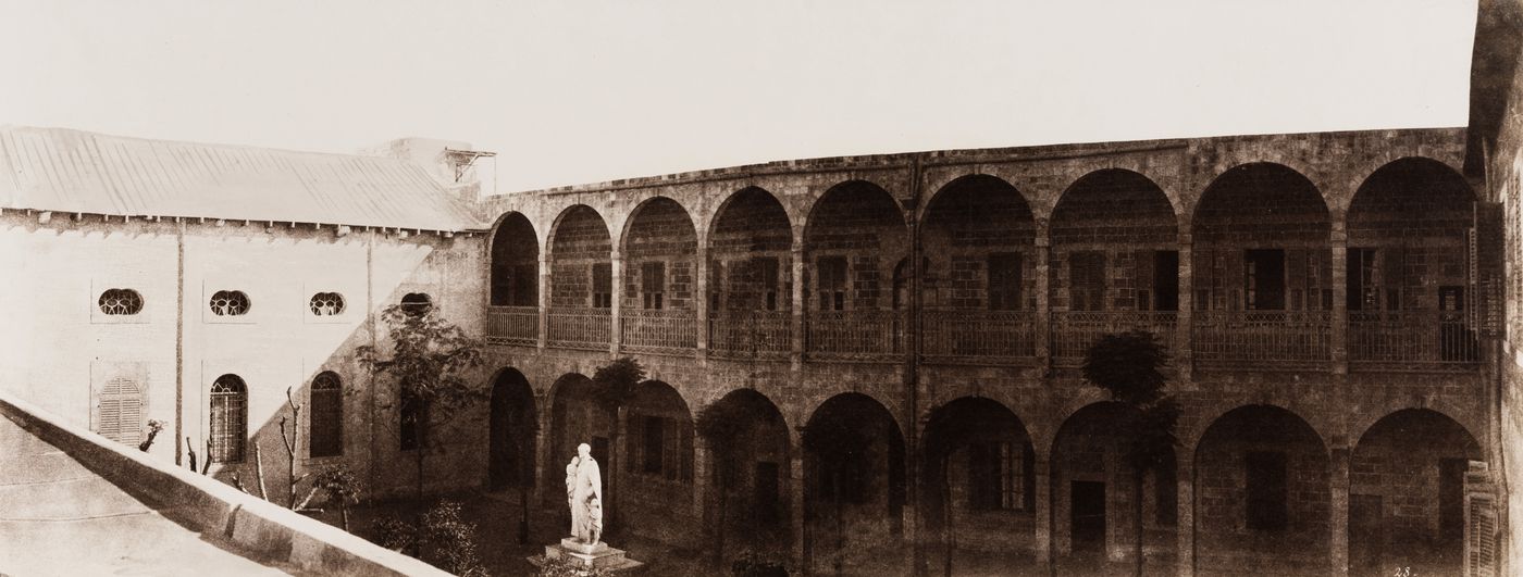 View of the courtyard of the Nuns' House, Beirut, Ottoman Empire (now in Lebanon)
