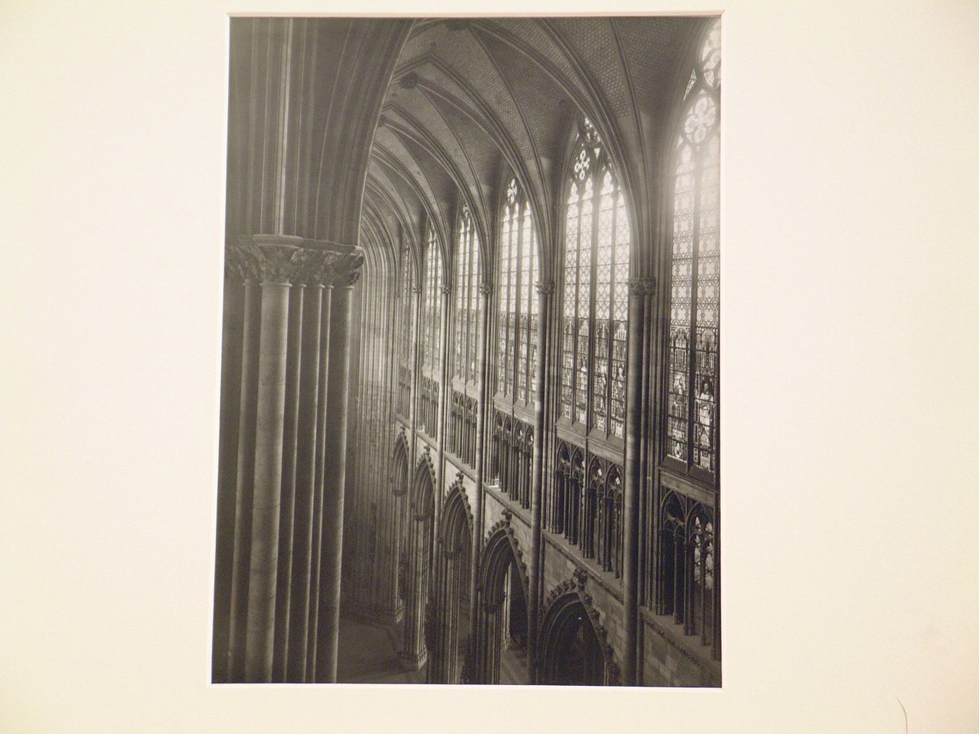 Cathedral interior, detail of pier, vaults and windows