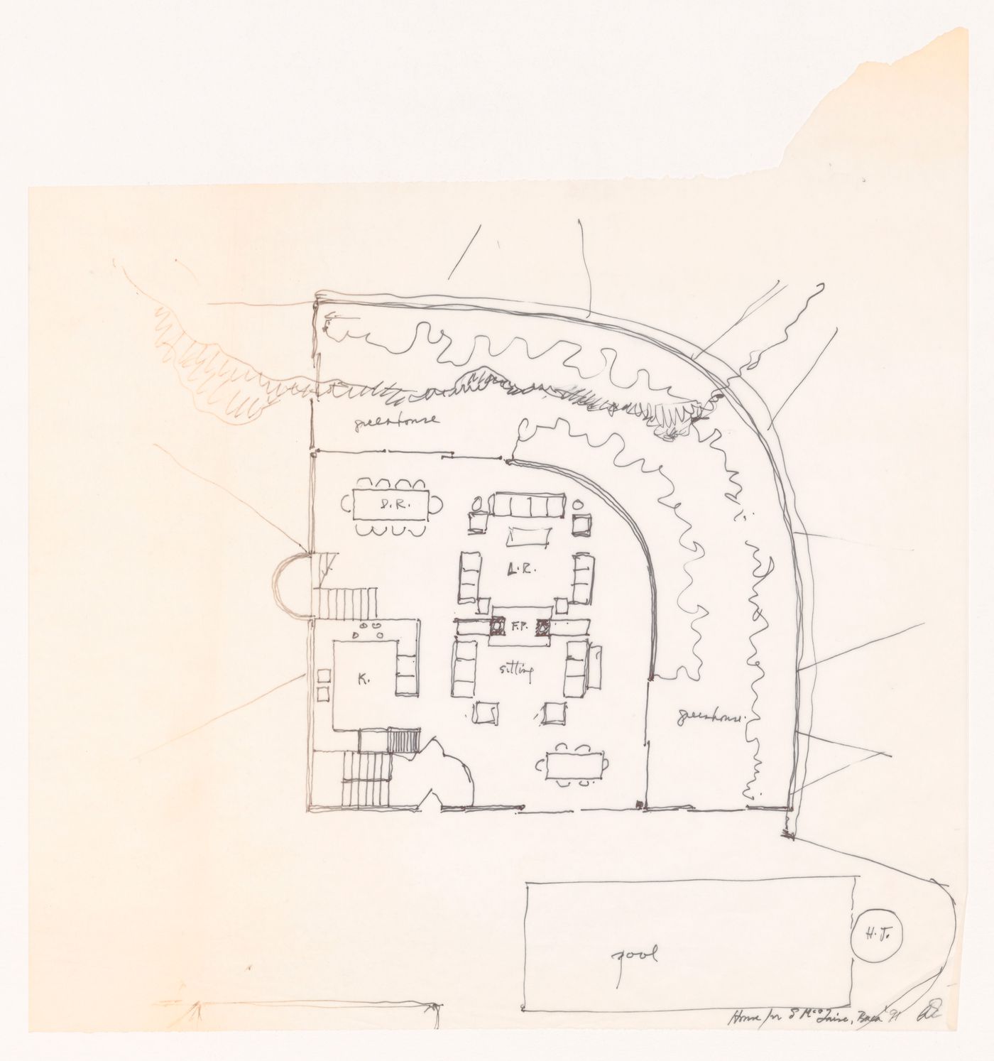 Sketch plan for Shirley MacLaine House, De Baca County, New Mexico