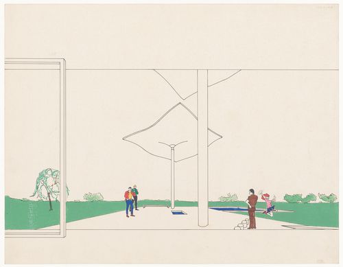 Perspective drawing for Casa Desmarás, Vivienda en Las Lomas de San Isidro, Buenos Aires, Argentina