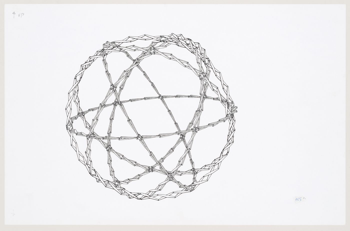 Drawing of fully expanded Hoberman Sphere