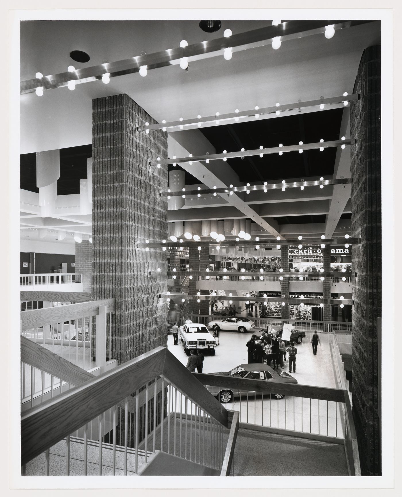 Interior view of the Staten Island Mall from the stairs with a car exposition, Staten Island, New York, United States